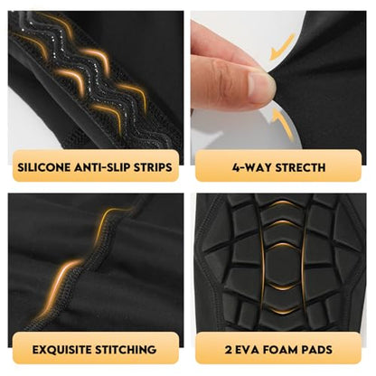 Wrestling Knee Pads Compression Leg Sleeve with Knee Pad and Calf Pad, 1 Pair Knee Sleeve with Shin Guards Shin Pads for Football, Baseball, Rugby, Lacrosse (2, Upgrade Black, Small) - color: Upgrade Black, size: Small