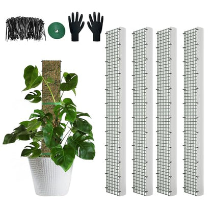 60"/40"/24" Metal Moss Pole, D Shape Sphagnum Moss Pole, Moss Poles for Climbing Plants, Monstera, Indoor Climbing Plants(4Pcs 40") - style: 4Pcs 40"