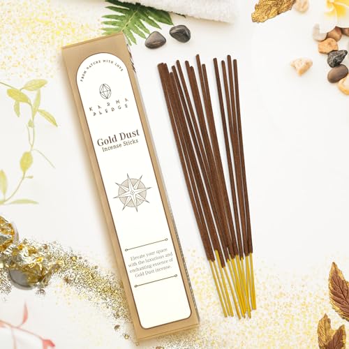 KarmaPledge Gold Dust Incense Sticks, Burn Time 45-60 Min, 40 Sticks - color: Gold Dust, size: 40 Hand Dipped Sticks