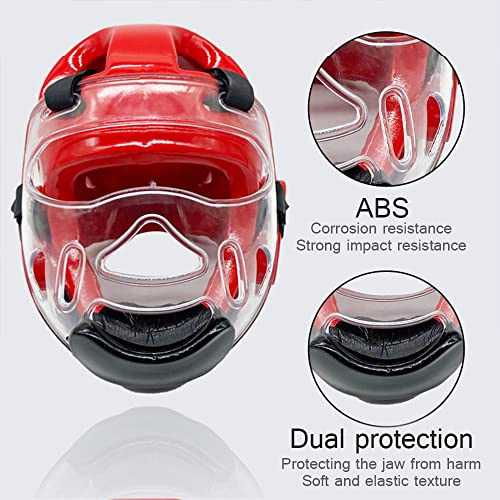 ASIX Kids Adults Headgear MMA Martial Arts Helmet, Karate Boxing Removable Face Shield, Soft Head Gear for Sparring Grappling Muay Thai Kickboxing Taekwondo Training (Blue,M)