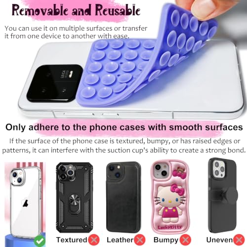 JingJinYY Anteel 2 Pack Double Sided Silicone Suction Cup Phone Case Mount, Hands-Free Strong Grip Silicon Phone Holder for Selfies and Videos, Non Slip Phone Accessories (Light Green) - color: Light Green