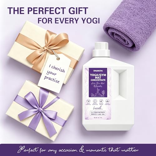 Fitness Mat Cleaner Concentrate Makes 6.86 Gal(1:25)-Yoga Mat Cleaner Spray,Powered By Essential Oil,Removes Sweat & Odor,No Sticky Residue,Plant Based,Safe for All Mats(33.8oz, Lavender) - size: 33.8 Fl Oz (Pack of 1)