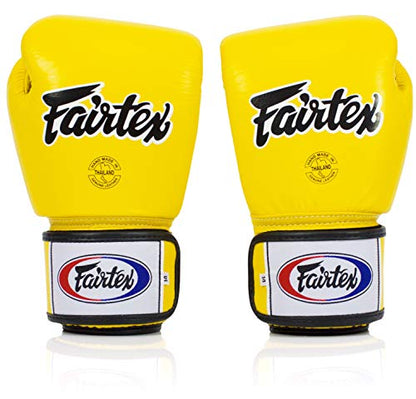 Fairtex BGV1BR Breathable Boxing Gloves, Lightweight Shock Absorbent Gear - color: Yellow, size: 14 oz