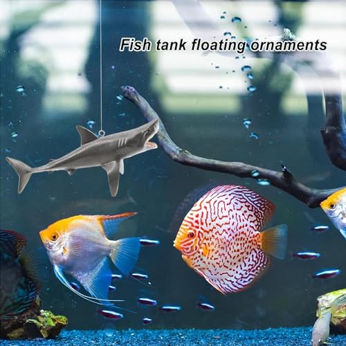 Floating Shark Ornament - Adjustable Aquarium Shark Animal Decor, Shark Pool Décor | Aquarium Floating Shark Ornaments Thematic Ornaments Suitable for Aquarium All Kinds of Fish Tank and Home
