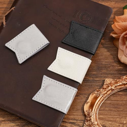 3PCS Magnetic Leather Bookmarks，Book Marks for Books, Strong Magnet Reading Accessories for Men & Women，Long-Lasting and Durable Gift Suitable for Book Lovers & Students (Black, Silver, White) - style: Silver Ink