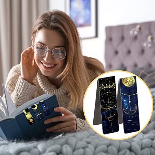 60 Pieces Space Magnetic Bookmarks Galaxy Cool Bookmarks for Book Lovers Sky Moon Starry Page Clip Book Markers Bulk for Boys Men Women Kids Students Teachers Reading School Library Office Gift
