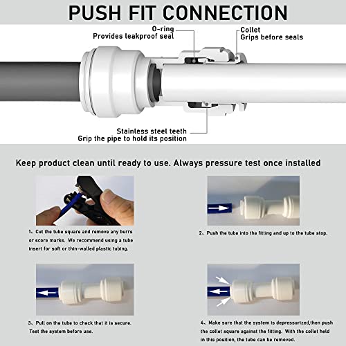 Malida OST-6044 Male Thread Tee Water Filter Tubing Fittings, Push to Connect 1/4" OD Tube x 1/4" NPT x 1/4" OD Tube,5pcs. - size: 1/4"OD Tube x 1/4"NPT x 1/4"OD Tube