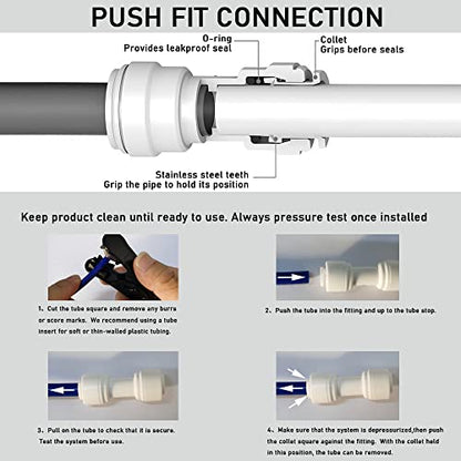 Malida OST-6044 Male Thread Tee Water Filter Tubing Fittings, Push to Connect 1/4" OD Tube x 1/4" NPT x 1/4" OD Tube,5pcs. - size: 1/4"OD Tube x 1/4"NPT x 1/4"OD Tube
