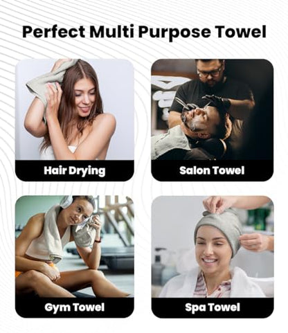 Avalon Towels Salon Towel - Silver Hand Towels Bulk Pack of 24 - 100% Cotton Absorbent Spa, Facial & Gym Towel for Working Out - 16x27 Inches (Not Bleach Proof) - color: Silver