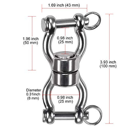 SELEWARE Heavy Duty Bearing Swing Swivel, 360° Rotation Hanging Accessory | Quiet Smooth Rotation, Supports Up to 1200LB, 1 Pack, Removable Buckle for Swings, Hammocks, Tire Swings and Heavy Bags - color: Swivel - Style B