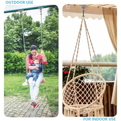 Stainless Steel Heavy Duty 180° Swing Hanger Kit - Ceiling Mount with Hook for Porch Swing, Hammock Chair, Yoga Swing, Punching Bag, 1000 LB Capacity, Rust-Resistant Hardware Included - size: 2 holes-1Pack