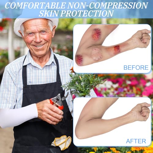 Janmercy 8 Pairs Arm Sleeves Thin Skin Protectors - color: White