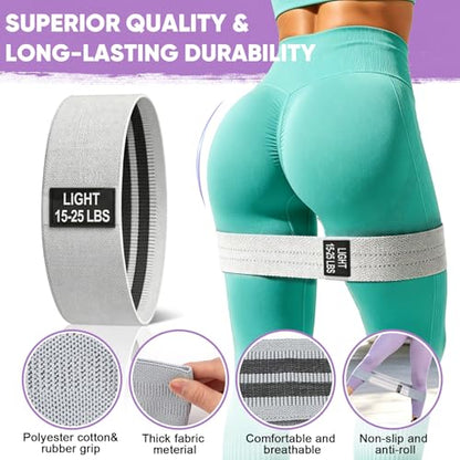 TEAWOO Resistance Bands Set for Working Out:Professional Exercise Bands | 3 PCS Professional Exercise Bands for Yoga, Pilates, Booty, Leg Training , Fabric Stretch Bands For Women Men Home Gym