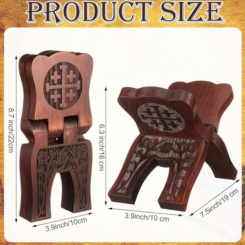 Cinnvoice Collapsable Pinewood Prayer Bible Book Stand Wooden Book Holder Quran Holy Bible Display Support Reading Books Holder Folding Religious Prayer Stand for Church Chapel Supplies Gift