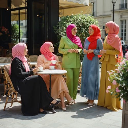 NOOR Chiffon Hijab Set for Women - Pack of 5 Lightweight Non-Slip Scarves, Premium Breathable Fabric, Gift-Ready Packaging - color: Mix Colors 14
