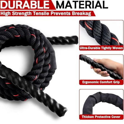 Weighted Jump Rope for Men Women, 1.5lb 2.8lb Heavy Jumping Ropes for Fitness, Adult Skipping Rope for Home Gym Exercise, Improve Strength and Building Muscle Workout Equipment - size: 2.8LB