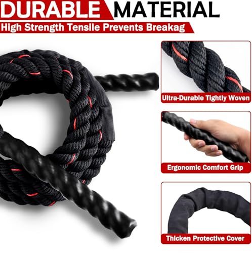 Weighted Jump Rope for Men Women, 1.5lb 2.8lb Heavy Jumping Ropes for Fitness, Adult Skipping Rope for Home Gym Exercise, Improve Strength and Building Muscle Workout Equipment - size: 1.5LB