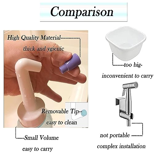 Portable Handheld Personal Hygiene Refresher Toilet Butt Cleaner Travel Bidet Spray Bottle for Home 450 ml. - color: Blue