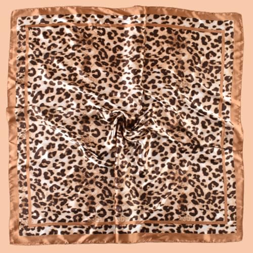 Head Scarf Hair Neck Scarves for Women Purse Bag Scarfs for Handbag Silky Satin Square Headscarf Fashion Hair Bandanas - color: Camel