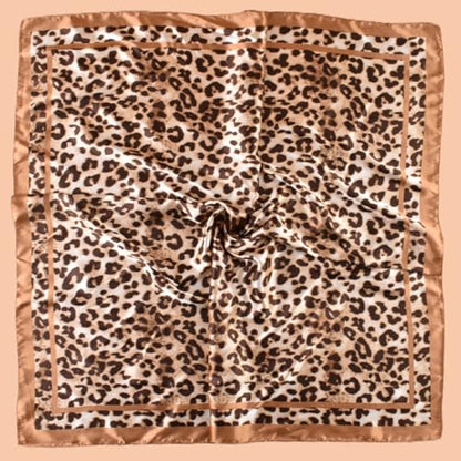 Head Scarf Hair Neck Scarves for Women Purse Bag Scarfs for Handbag Silky Satin Square Headscarf Fashion Hair Bandanas - color: Camel