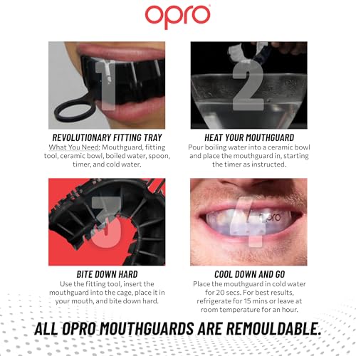 Opro Silver Self-Fit Mouthguard - color: Red/Dark Blue, size: Youth (Under 10)