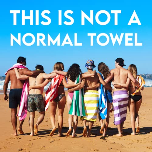 Dock & Bay Beach Towel - Quick Dry, Sand Free - Compact, Lightweight - 100% Recycled - Includes Bag - Cabana - Bondi Blue - Extra Large (200x90cm, 78x35) - color: Cabana - Bondi Blue, size: Extra Large (200x90cm, 78x35")