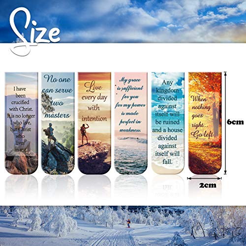 Zonon 24 Pcs Bible Verse Magnetic Bookmarks Bulk Christian Scripture Inspirational Book Marks Religious Motivational Book Marker Prayer Page Clips for Sunday School Women Men Reading Gifts