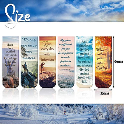 Zonon 24 Pcs Bible Verse Magnetic Bookmarks Bulk Christian Scripture Inspirational Book Marks Religious Motivational Book Marker Prayer Page Clips for Sunday School Women Men Reading Gifts