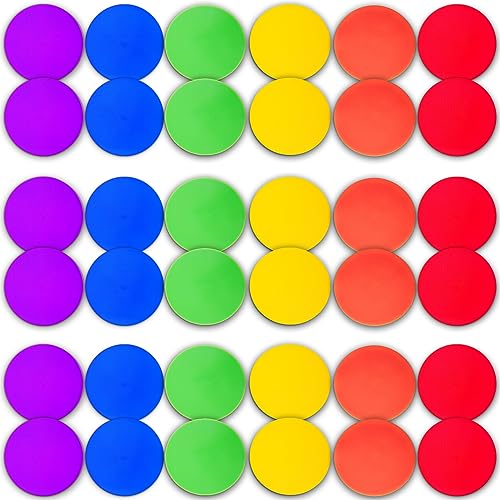 12/24Pcs Poly Spot Markers 4 inch/9 inch Non-Slip Rubber Agility Training Markers Floor Dots Flat Field Cones for Football Basketball Soccer School Exercise Drills Gym Dance Practice 6 Colors - style: 9 inch 36 Pcs (PVC)