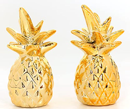 Gold Small Animal Statue Pineapple Statue Decor Modern Style Ceramic Pineapple Figurine Statues for Home Decor Accents Living Room Office Table Bookshelf Desk Bedroom Decorative Objects - size: Pineapple