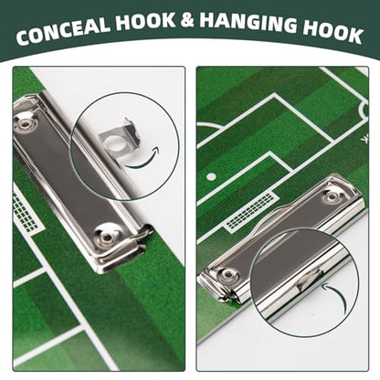 WISYOK Double-Sided Soccer Coaching Clipboard, Premium Dry Erase Tactical Board for Coaches, Ideal Coach Gift - style: Soccer
