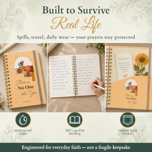 Only Zest Hardcover Blank Christian Notebook – 140 Pages, No One Like You | Lined Pages with Bible Verse Cover – Inspirational Writing Spiral Notebook for Bible Study and Prayer - color: No One-Yellow