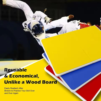 Level 1 to 4, 4 Pack Rebreakable Boards Martial Arts,Taekwondo Break Board High Strength Plastic Reusable Professional Board Karate Martial Arts Break Board Training Equipment