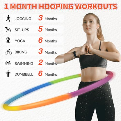 Phobby Weighted Exercise Hoop for Adults, Adjustable Fitness Hoop | 8 Detachable Hoop Sections with Jump Rope & Storage Bag, Home Gym Workout - style: Pro 2.8lb