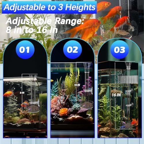 Aquarium Plant Holder Fish Feeding Tube Kit，Plant Holder for Aquarium，Fish Tank Feeder，Removable Adjustable Length Fish Feeder Tube，Fish Tank Plant Holder for Water Feature Decoration (2)