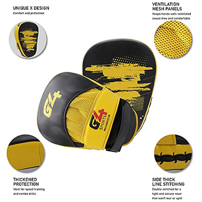 Curved Focus Pads Hook and Jab Pads PU Leather Pads Mitts for Coaching in Boxing MMA Kickboxing Martial Arts Muay Thai