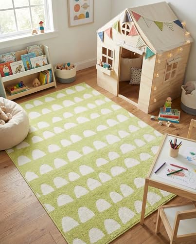 Rugs.com Whimsy Kids Collection Rug – 4x6 Pastel Green Medium-Pile Rug Perfect for Entryways, Kitchens, Breakfast Nooks, Accent Pieces - color: Pastel Green, size: 4' x 6'