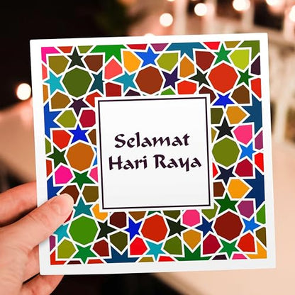 3dRose Greeting Cards - Selamat Hari Raya - Happy Festival Day in Malay - Muslim Malaysian Eid - 6 Pack - Occasions - size: 6 Greeting Cards with envelopes
