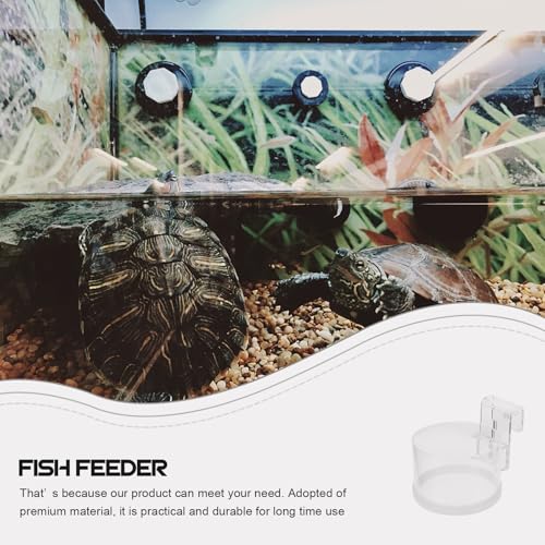 ULTECHNOVO Fish Feeding Ring Aquarium Feeder Circle Reusable Acrylic Floating Fish Food Feeder and Aquariums with Suction Cup Small Size for Tropical and Freshwater