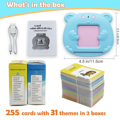 MAYAPHILOS 510 Sight Words Polish and English Talking Flash Cards Fun Polish Language Learning Toys for Kids, Learn Polish for Toddlers Sensory Preschool Educational Birthday Gifts - size: 510 Words Polish and English