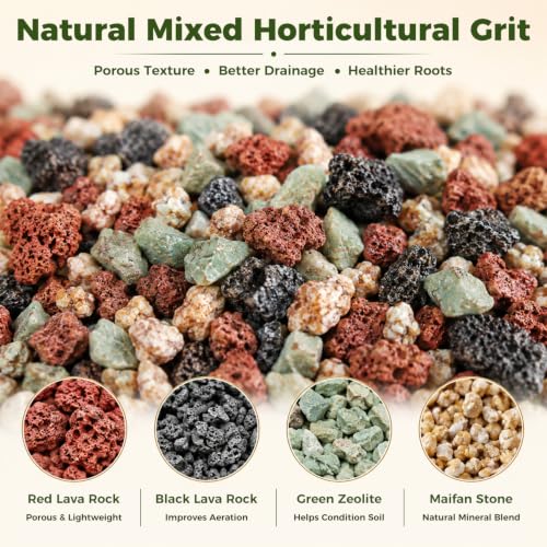6.6 Pounds Mix Horticultural Lava Rocks, 5-8 mm Lava Rocks for Plants, Bonsai Rocks Horticultural Grit Soil Cover Gravel for Succulents and Hydroponics, Fairy Gardening, Top Dressing, Plant Drainage - size: 0.2-0.3 inch, style: Mix lava/ 6.6 pounds