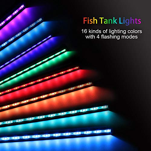 MQ 23 in Submersible LED Aquarium Light, 9W Color Changing Fish Tank Light with Remote Control, IP68 Crystal Glass 30 LEDs Lights Bar, for Fish Tank 30-37 inch - size: 30LED-Length 23"