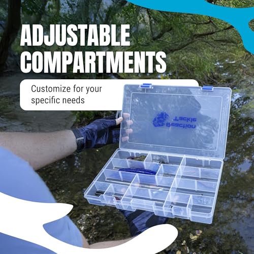 Reaction Tackle Basic Tackle Trays, Clear Plastic Utility Box Organizers with Removable Dividers for Lures, Hooks and Terminal Rigs, Fits Tackle Bags and Boxes - 3700 (4-Pack) - size: 3700 (4-Pack)