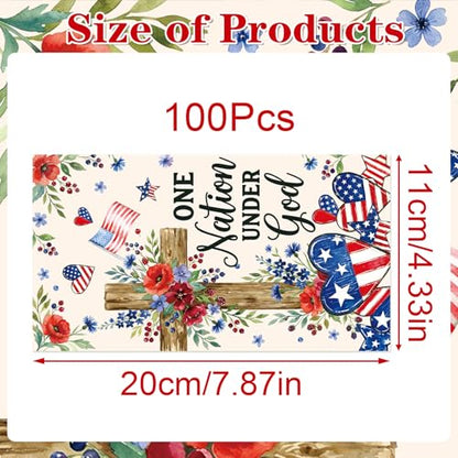 Rakuto 4th of July Patriotic Napkins Decorations, 100PCS Fourth of July Paper Napkins Party Decoration, Red White Blue Star Napkin for Memorial Day Election Day Independence Day Decor - style: 4th of July