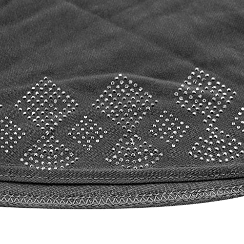 ZGMYC Women Shiny Rhinestones Muslim Hijab Elegant Long Turban Cap Head Wrap Scarf - color: Black