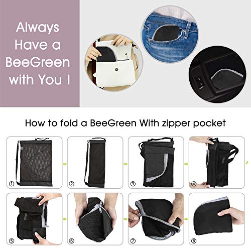BeeGreen Mesh Drawstring Bag Swim Backpack for Beach Pool Sports Gym Draw String Cinch Bags for Swimming Soccer Basketball Gear Black - color: Black, style: Mesh Bag