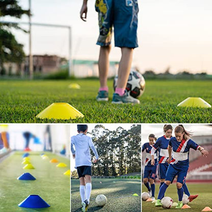 RUBY.Q 50/100/200pcs Disc Cones, Soccer Cones, Basketball Cones with Carry Bag and Holder, Football, Soccer, Basketball Training Equipment, 5 Colors - size: 50pcs