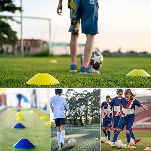 25/50/100pcs Disc Cones, Agility Soccer Cones with Carry Bag and Holder, Soccer Cones for Sports Training, Football, Soccer, Basketball, Coaching, Practice Equipment, 5 Color - color: A-50 Pack