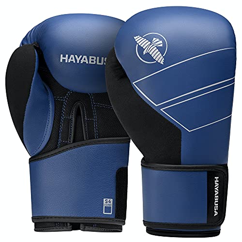 Hayabusa S4 Leather Boxing Gloves for Women & Men - color: Blue, size: 14 oz