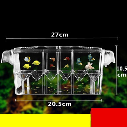 Multifunctional Fish Breeding Box 4 Rooms Aquarium Breeder Box with Suction Cups Fish Baby Hatchery Acrylic Incubator Isolation Boxes for Guppy Baby Hatchery Injured Pregnant Fishes